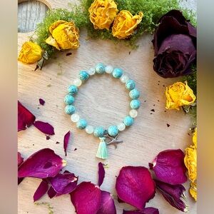 Handmade Serpentine & Howlite Bracelet (one)